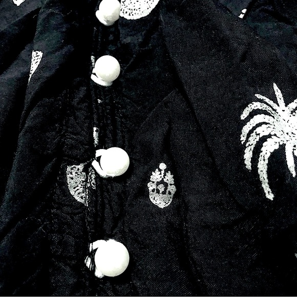 Kohinoor Pakistani Dress Silver Thread Embroidery Pearl Button Black/White Print - Picture 5 of 7